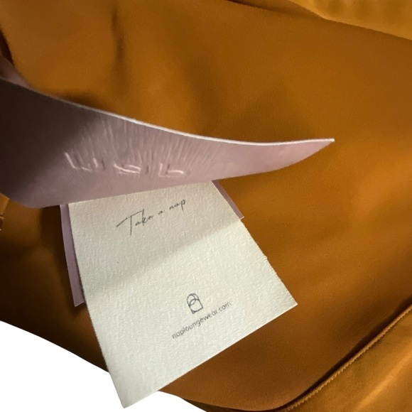 NAP Free Flowing Cropped Jacket Lounge Wear Pleated Sleeve Cuff in Warm Amber - Picture 14 of 14